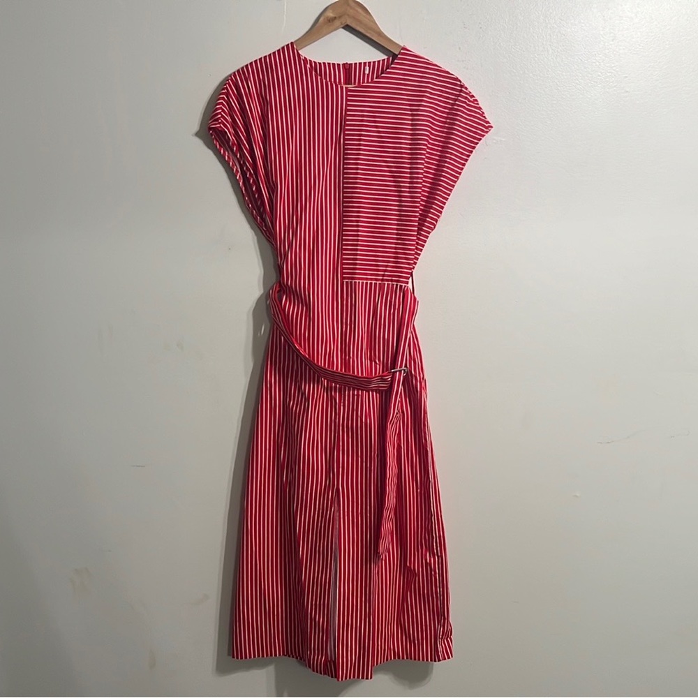 Women's Red and White Striped Dress